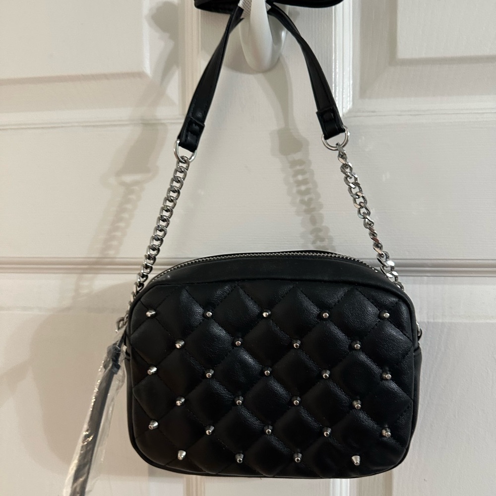 Rebecca Minkoff Black Quilted Studded Crossbody Bag